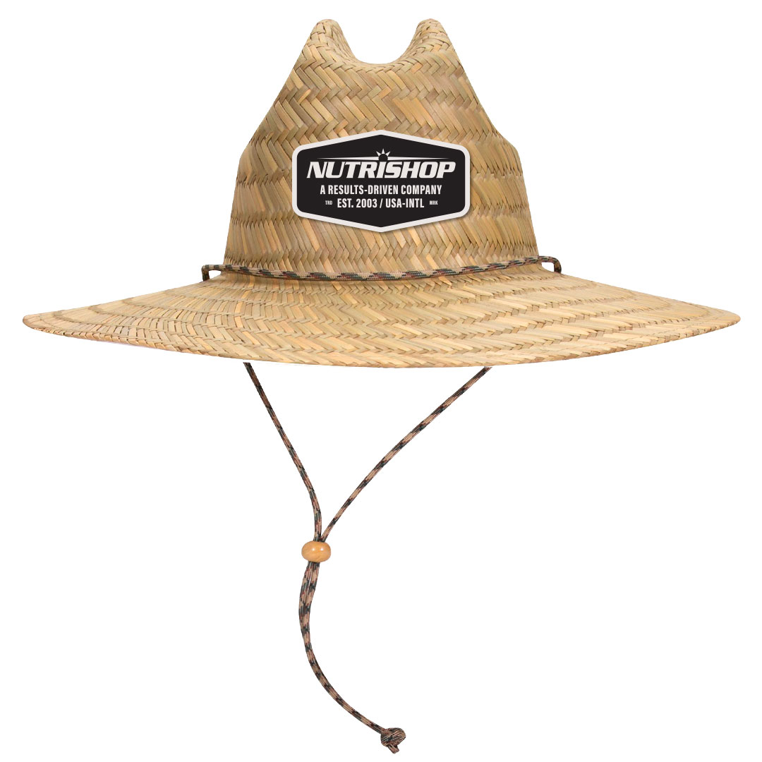 Black Straw Lifeguard Hat