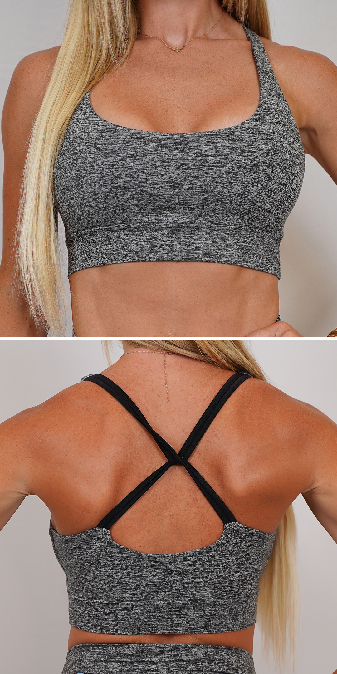 Strap Sports Bra (Heather Gray) - S