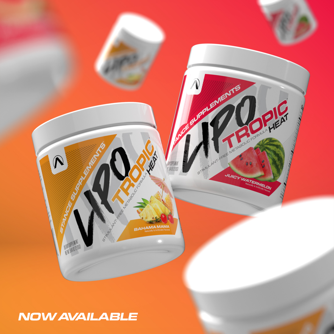 Advertisement for Lipotropic™ HEAT, a stimulant-free metabolic formula from Stance Supplements.