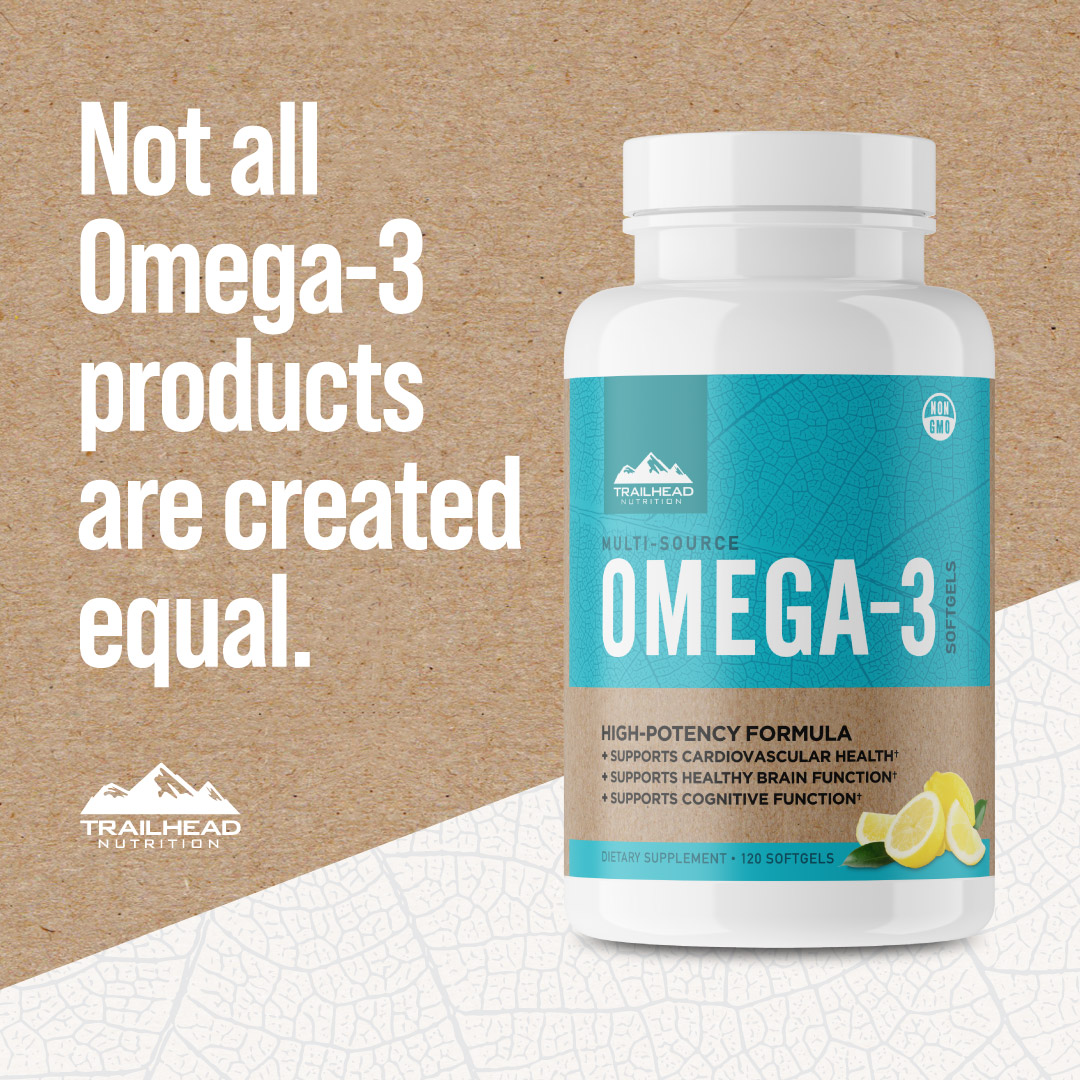 Advertisement showing Omega-3 from Trailhead Nutrition. 