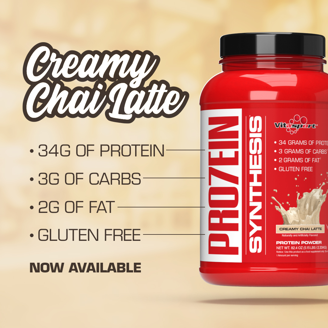 Protein sythesis creamy chai latte now available