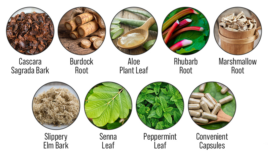 various roots and herbs that make up the 7 day cleanse capsule