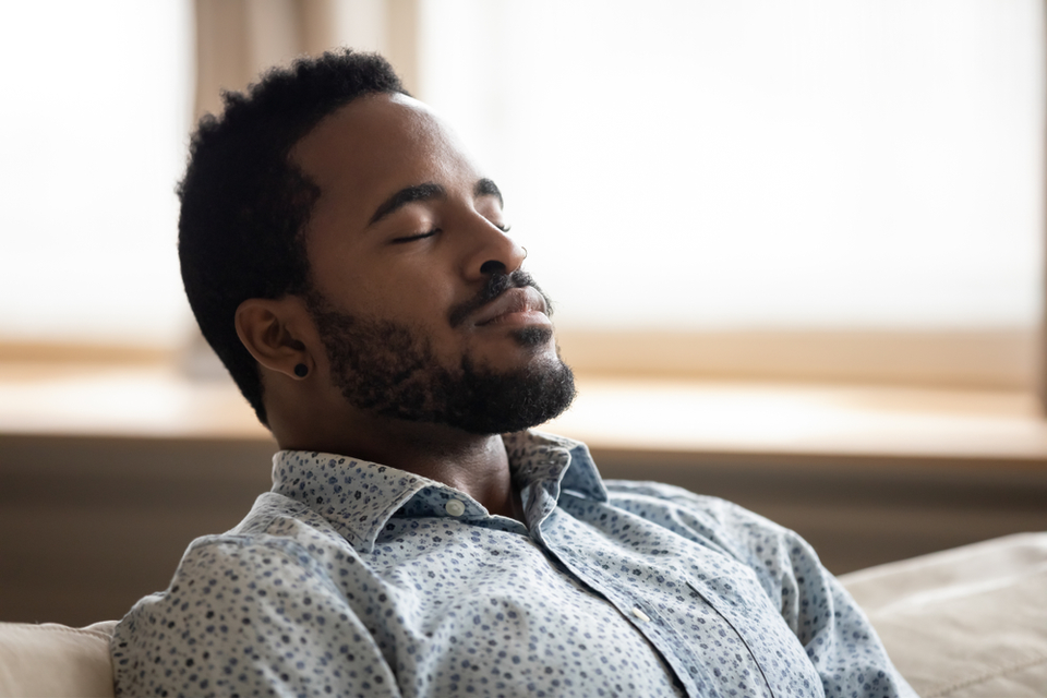 Man sitting and meditating