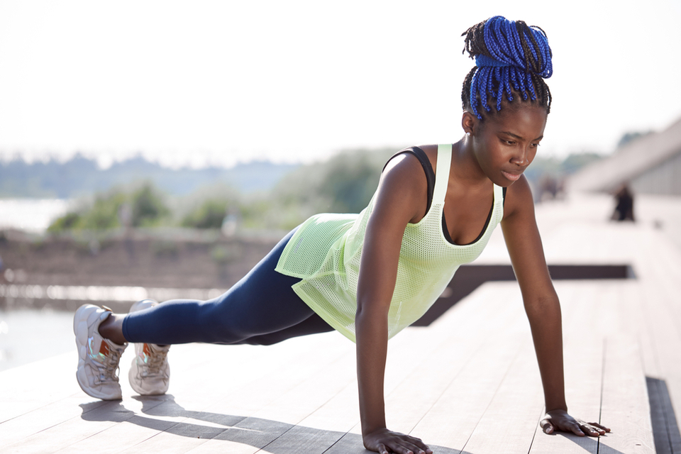 Woman doing push ups