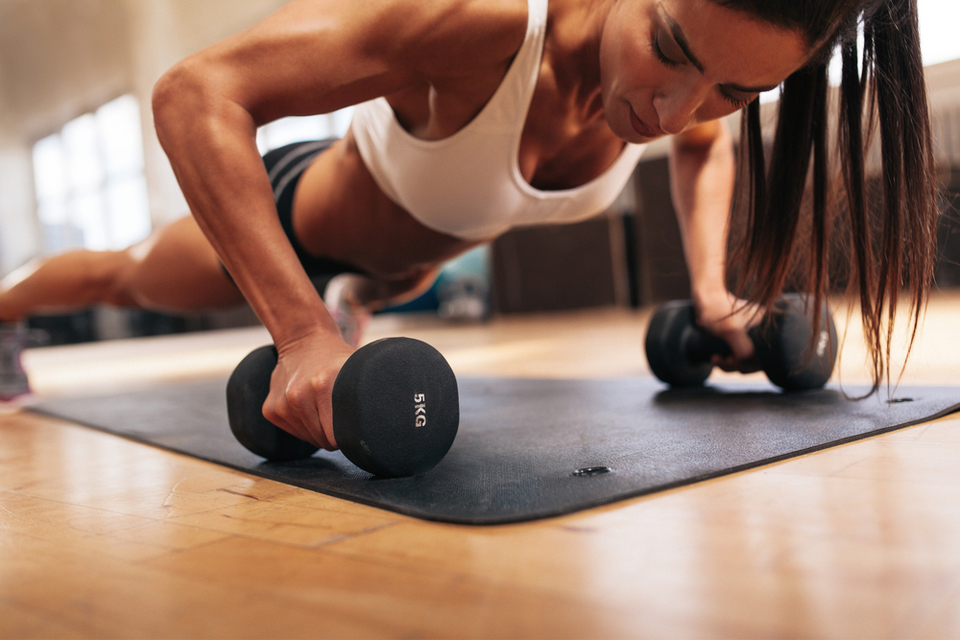 Woman doing push ups