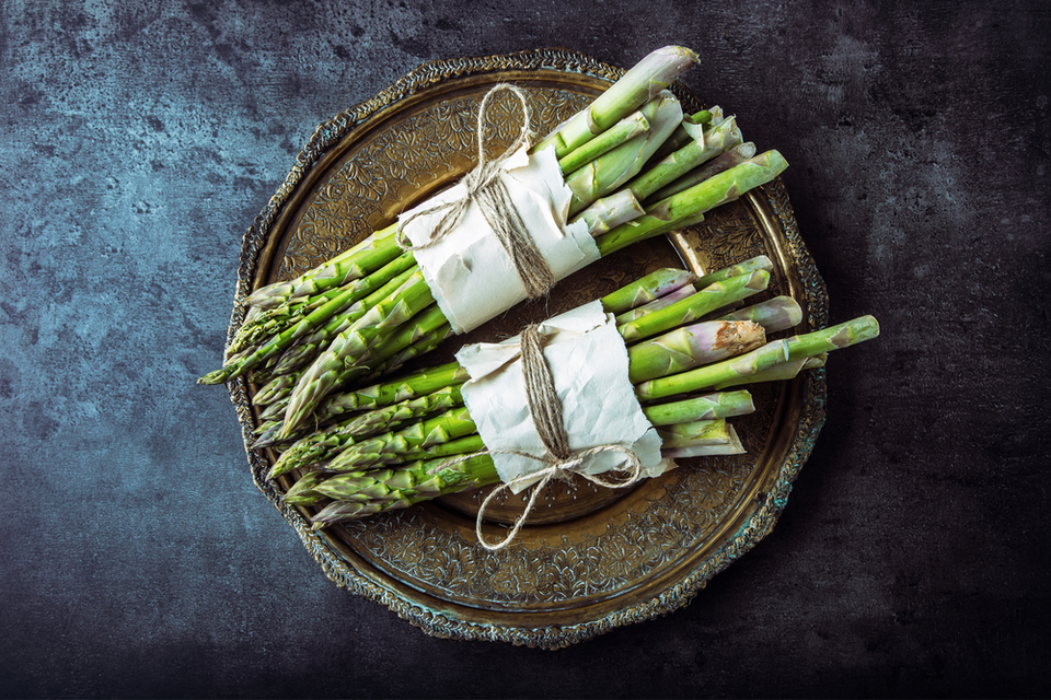 plate full of asparagus