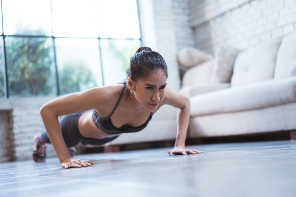 Woman doing push ups