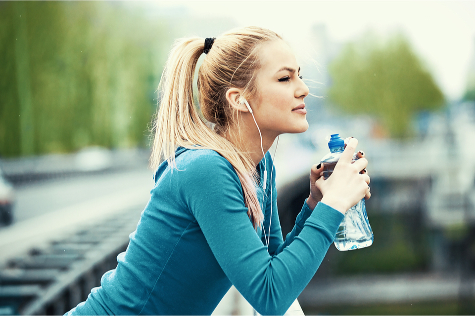 Woman drinking water