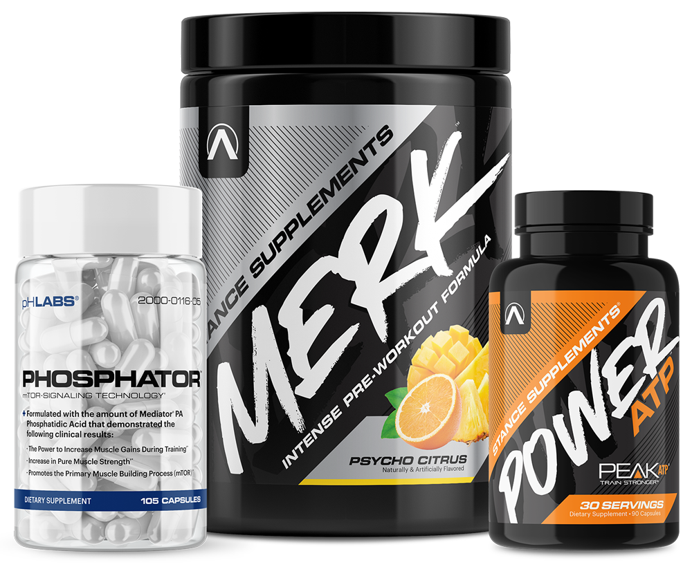 Ultimate Pre-Workout Stack includes Merk , Power ATP, Phosphator