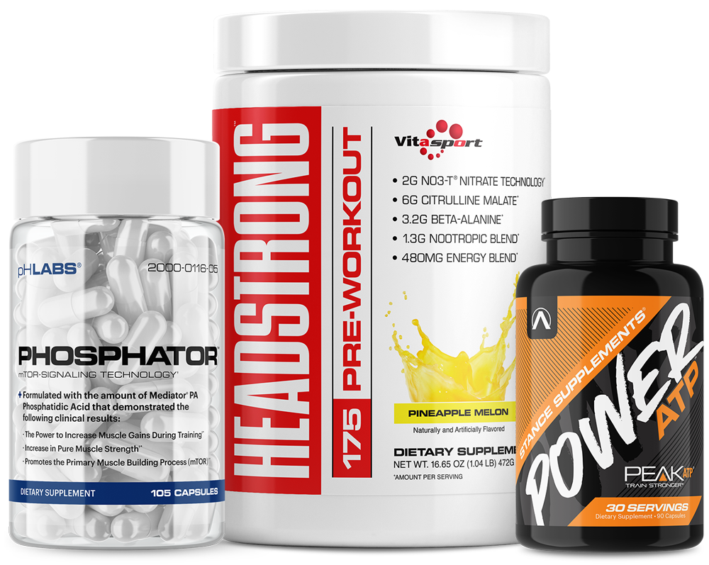 Low-Stim Pre-Workout Stack includes Headstrong 175 , Phosphator, Power ATP