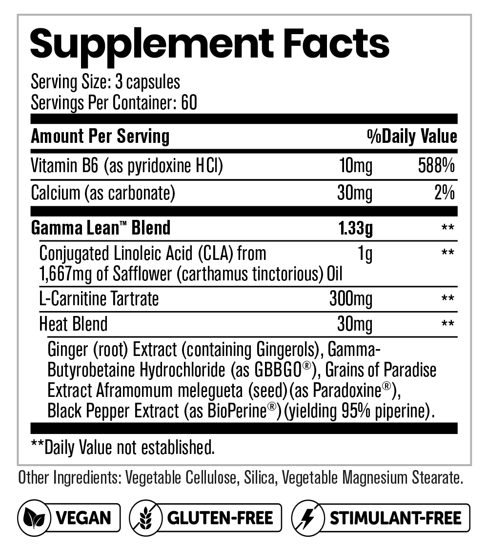 Elemental Health Sciences Gamma Lean Supplement Facts