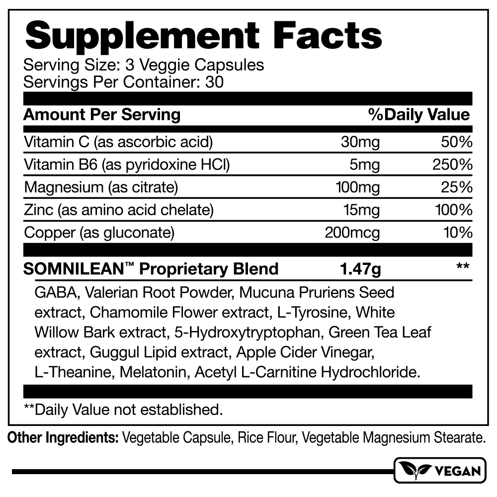 Somnilean Supplement Facts