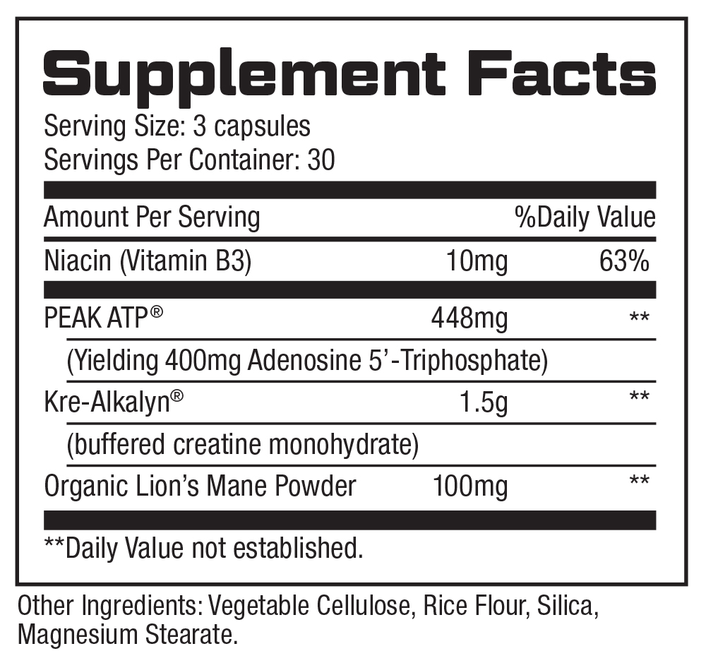 Power ATP Supplement Facts