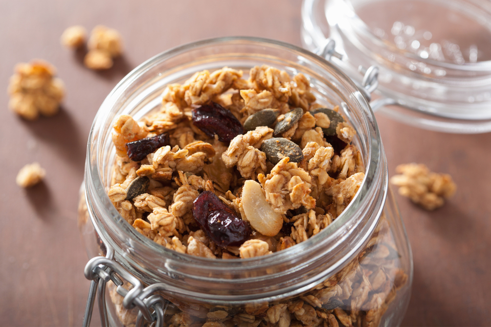 Granola in a mason jar