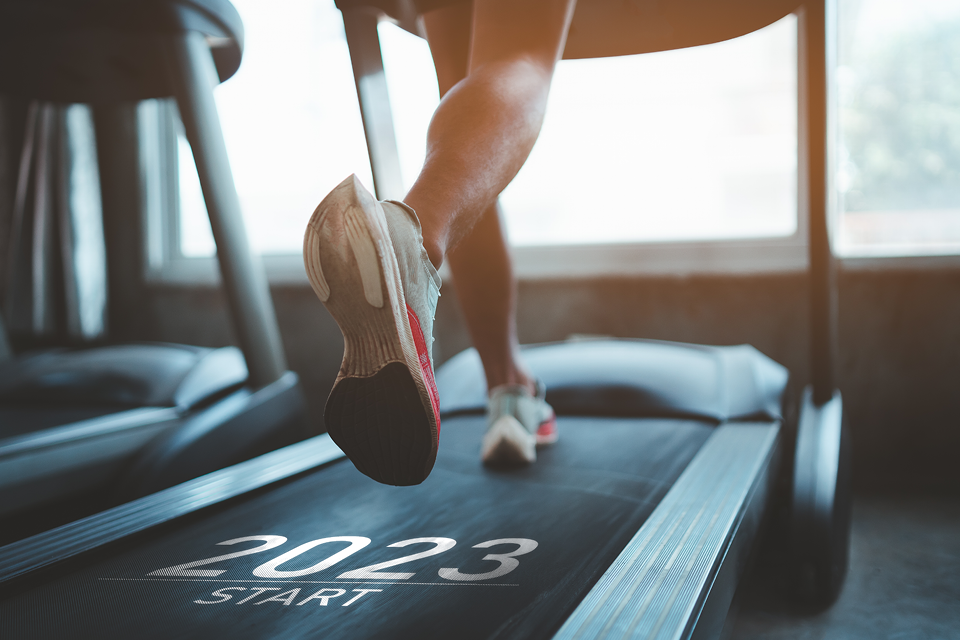 A man running on a treadmill