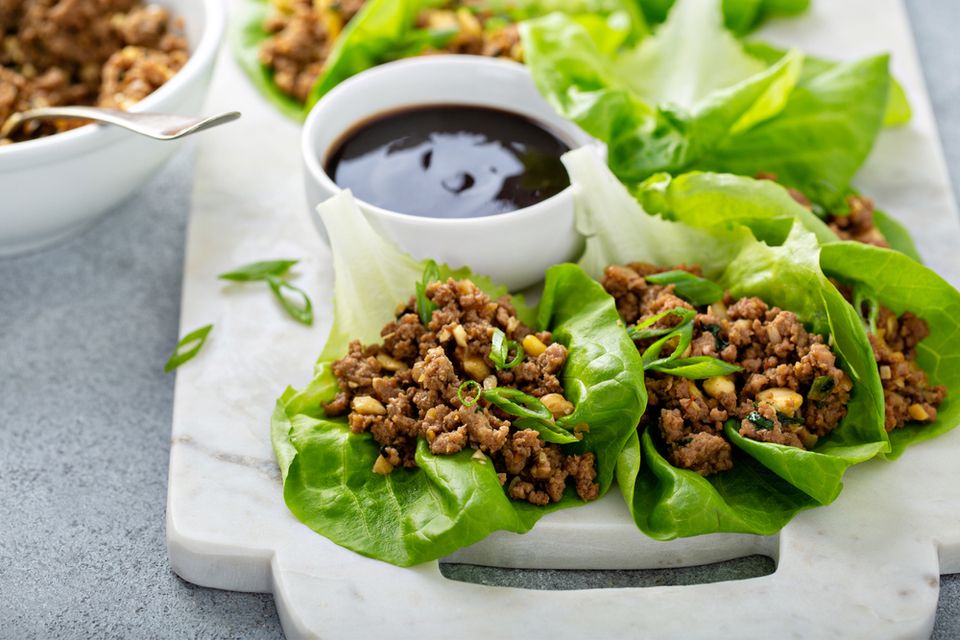 Platter with Chicken Lettuce Wraps 