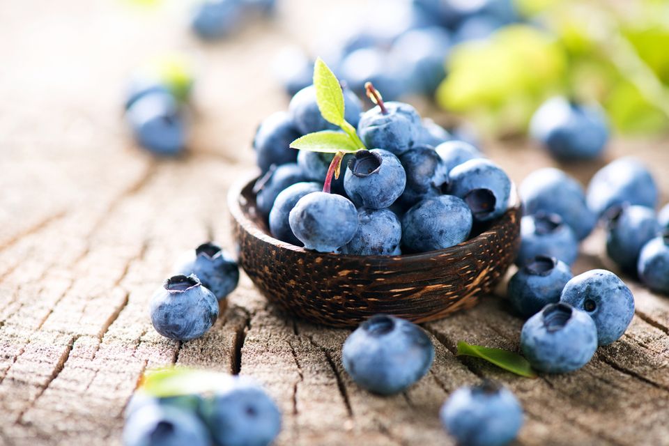 Bowl full of blue berries