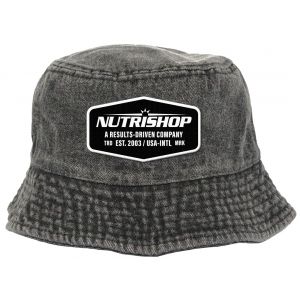 Nutrishop Washed Gray Bucket Hat