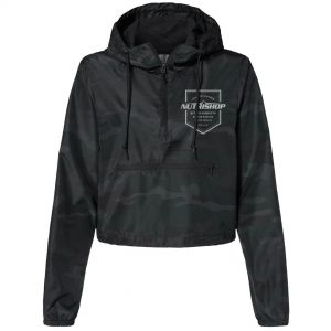 Crop Windbreaker (Black Camo)